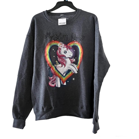 My Little Pony Retro Graphic Rainbow Heart Sweatshirt - Picture 2 of 5
